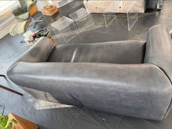 Image 1 of 2x De Sede DS-47 3-seater sofa, leather anthracite | Designer sofa, Swiss quality | DeSede DS47 couch