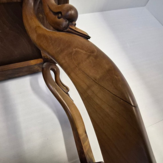 Image 1 of Consolle vintage in stile Art Déco e Art Nouveau con cigni e artigli di leone.