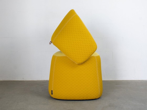 Haworth Openest armchair and pouf designed by Patricia Urquiola, Textile, Yellow, Modern (photo 3 of 11)