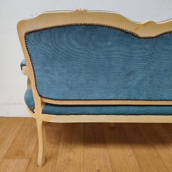 Banc Vintage Brocante Rococo Queen Ann pour Hall et Boudoir – Textile (photo 16 of 20)