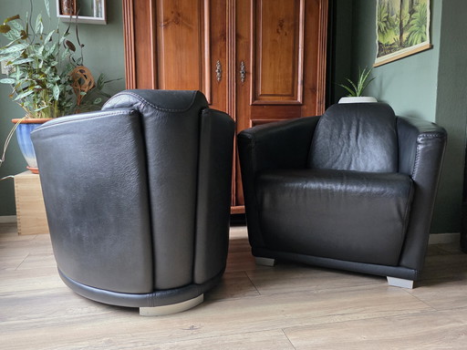 2 x Enzo Luca Archchairs & Lederhocker