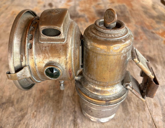 Image 1 of Antiguo Farol de Carburo Joseph Lucas Nº 133 "Calcia Club"-Tamaño Grande / Motocicleta (1910-1914, Eduardiano) - 100% original