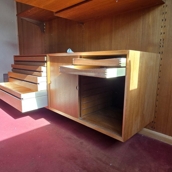 Poul Cadovius Cado Wall System, Teak Veneer, Vintage Danish Design, Wall cabinet, Wood, Brown (photo 22 of 33)