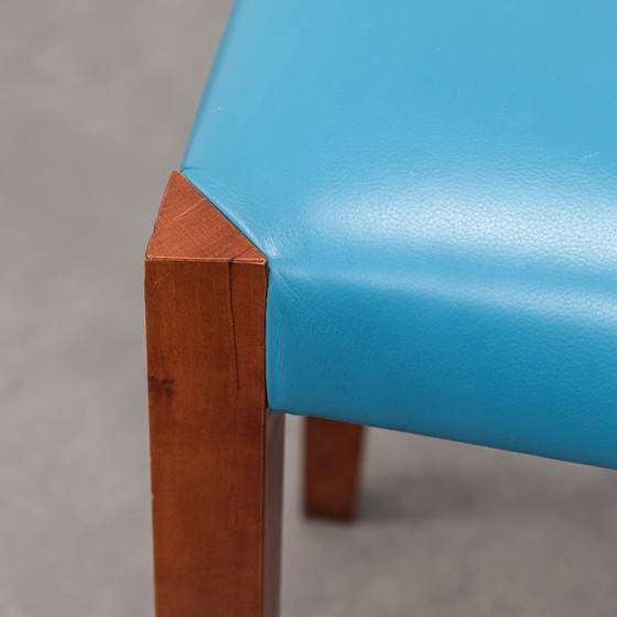 Image 1 of Set of 4 Postmodern Leather Dining Chairs, Italy, 1990s