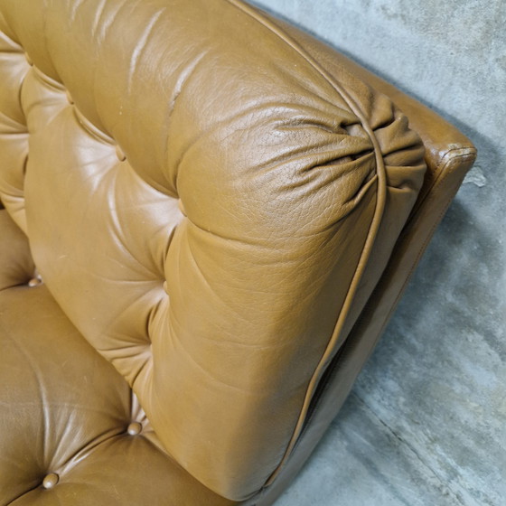 Image 1 of Elementen bank 2 fauteuils jaren 60 leren tweezitsbank 