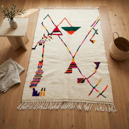 Autentico tappeto berbero marocchino tessuto a mano, 220 cm x 320 cm – vloerkleden en tapijten, Cotton