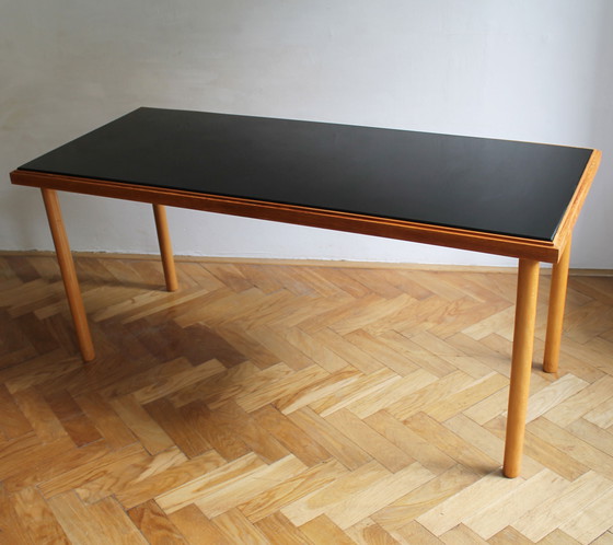 Image 1 of 1960s Long Coffee Table with Black Opaxite Glass