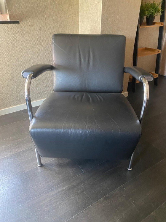 Scylla-Sessel in schwarzem Wapiti-Leder – Leolux, Leather, Metal (photo 5 of 5)