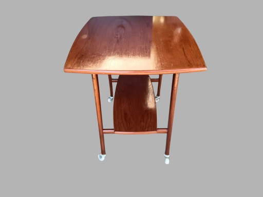 Louis van Teeffelen Teak Side Table on Castors for Wébé | Mid-Century 1960s