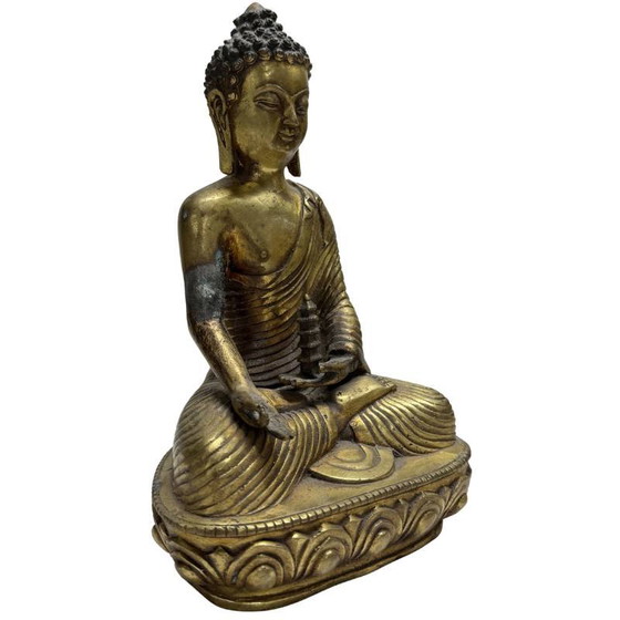 Juego de Altar Chino de Bronce con Buda de la Medicina y Torres Pagoda Gemelas - 3 Piezas (photo 3 of 11)