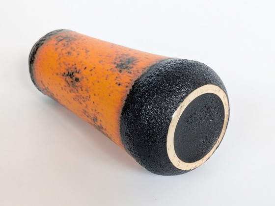 Vintage Scheurich Fat Lava Vase, Model 206 Orange & Brown West German Pottery – Scheurich W-Germany, Ceramic (photo 9 of 11)