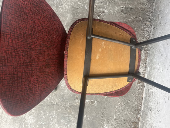 Image 1 of Coppia di sedie da pranzo rosse Metà secolo