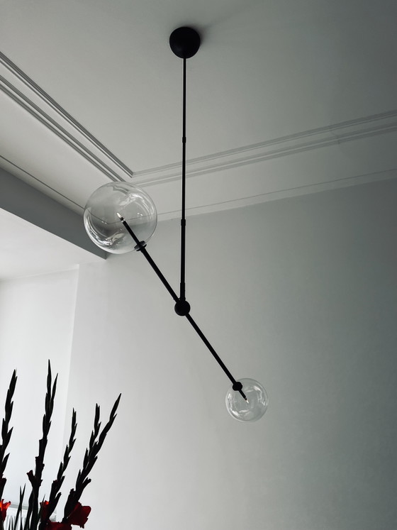 Schwung Balance Pendant Lamp 200 × 150 cm – Black Gunmetal – Brass (photo 3 of 9)
