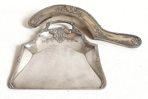 Zilveren metalen kruimelvanger uit de jaren 30