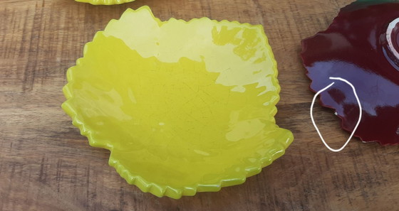 Vallauris Cerenne Tray. Leaf-shaped, 5 pieces, Bowls, Ceramic, Green (photo 3 of 15)