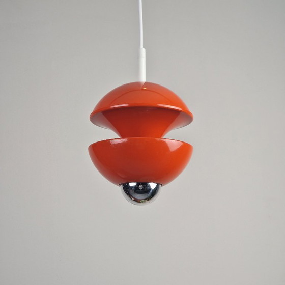 Image 1 of Vintage Kaiser Leuchten hanglamp – ontwerp Klaus Hempel – Space Age (1970s, Duitsland) – Oranje