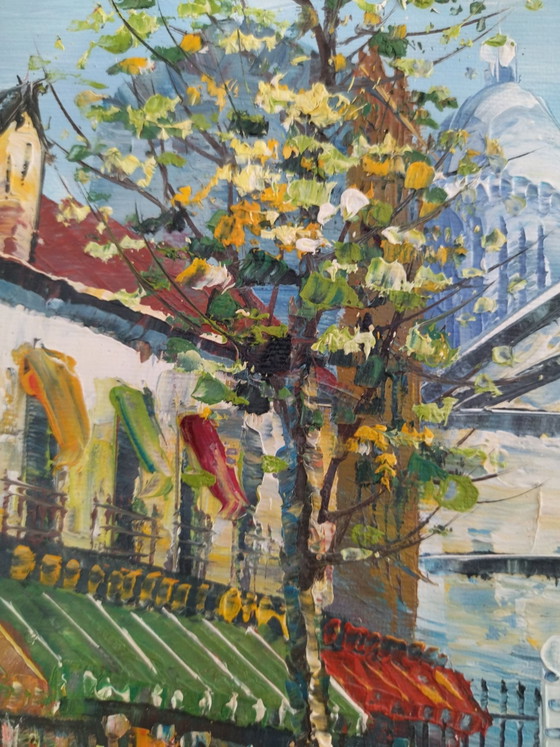 2 quadri strada di Parigi, Arte, Carta, Legno, Blu (foto 3 di 12)