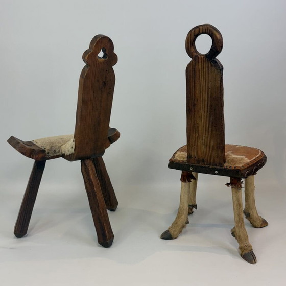 Coppia di sedie rustiche stile folk – Poltrone relax, Pelle, Legno (photo 4 of 34)