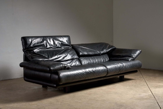 Divano B&B Italia Alanda di Paolo Piva – Pelle Nera – Vintage Anni '80 – Divani 2 posti, Leather (photo 2 of 5)