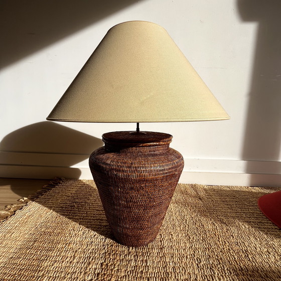 Image 1 of Lampe de table Birma en rotin tressé, style années 80