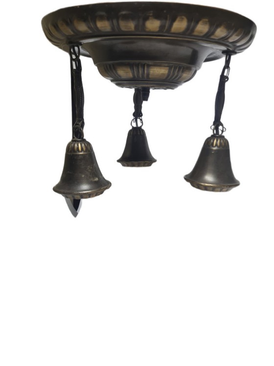 Art Nouveau Chandelier, Austro Hungarian Empire, 1900s – Metal, Brass (photo 3 of 13)
