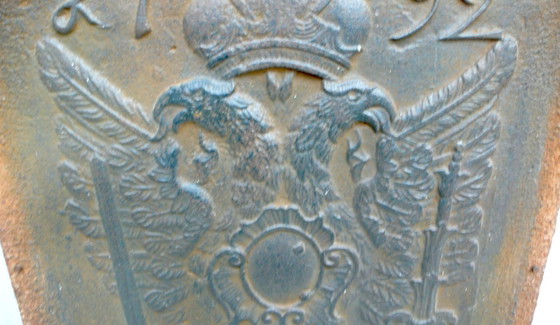 Piatto antico in ghisa per camino/stufa, 1792, Impero asburgico, Austria – Oggetti decorativi, Iron (photo 3 of 5)