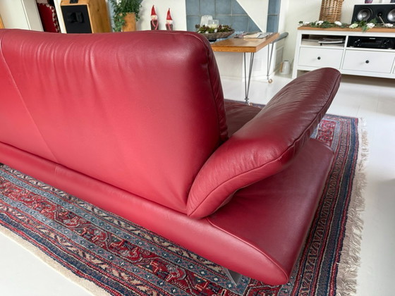 Image 1 of Leder Sofa Zweisitzer und Zweieinhalb-Sitzer Koinor rot