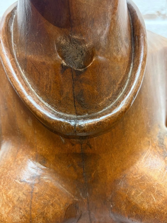 Image 1 of Busto africano vintage intagliato a mano – Legno massello (52 cm)