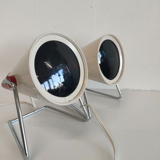 Philips Infraphil Kl7500 Jahre '46-'65, Tischlampen, Metall, Kunststoff, Creme, Vintage (Foto 4 von 15)