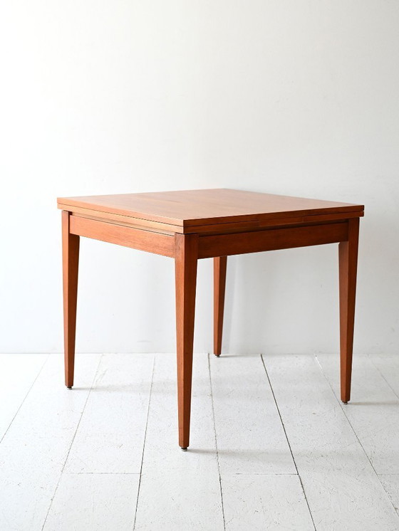 Image 1 of Mesa de comedor escandinava cuadrada de teca de los años 60
