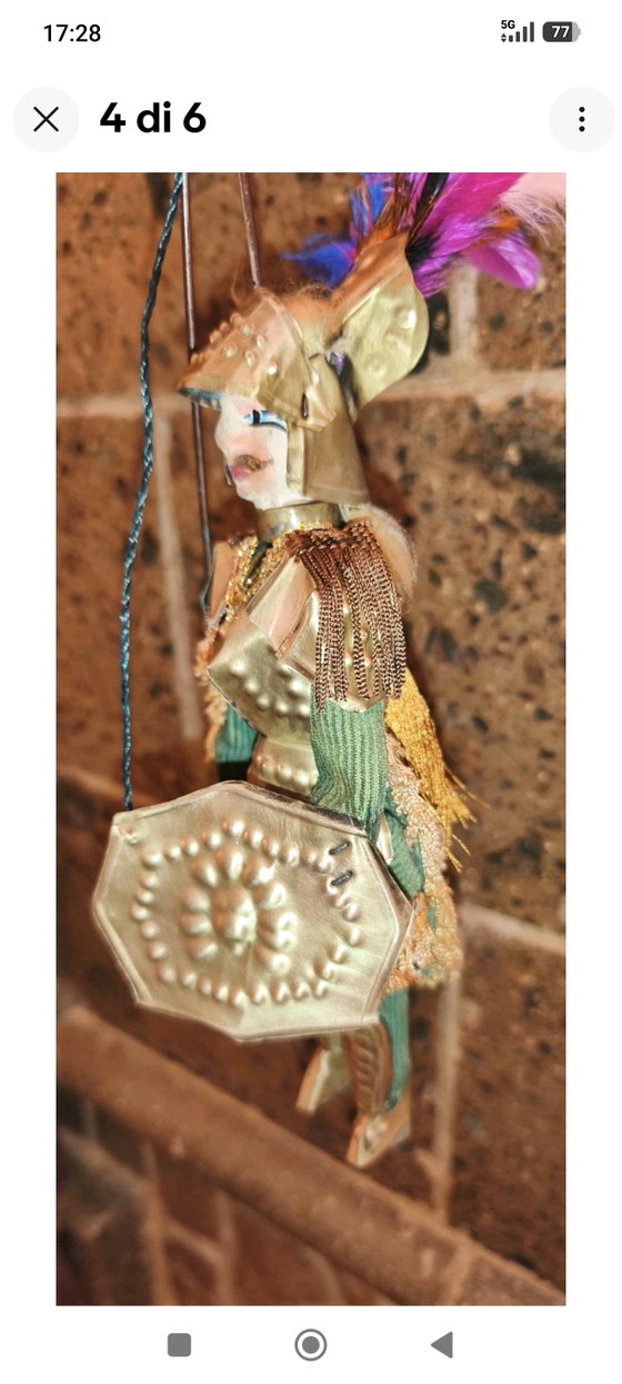 Marionnette sicilienne vintage de 25 cm - Probablement Orlando – Objets déco, Metal, Textile (photo 4 of 6)