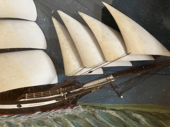 Image 1 of Grande mezza nave Uniel - diorama, fine XIX secolo