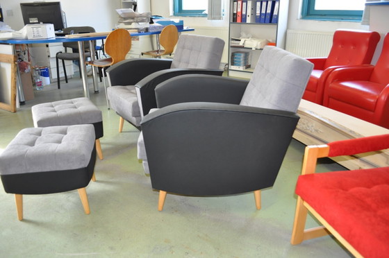 Vintage Armchairs and Ottomans, 1960s, Set of 4 (photo 2 of 6)