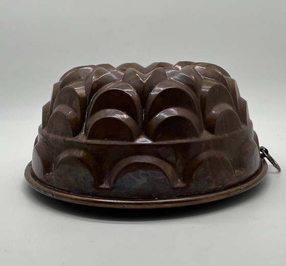 Image 1 of Antique Copper Cake Mold – Ø 25 cm | Vintage Kitchen Object