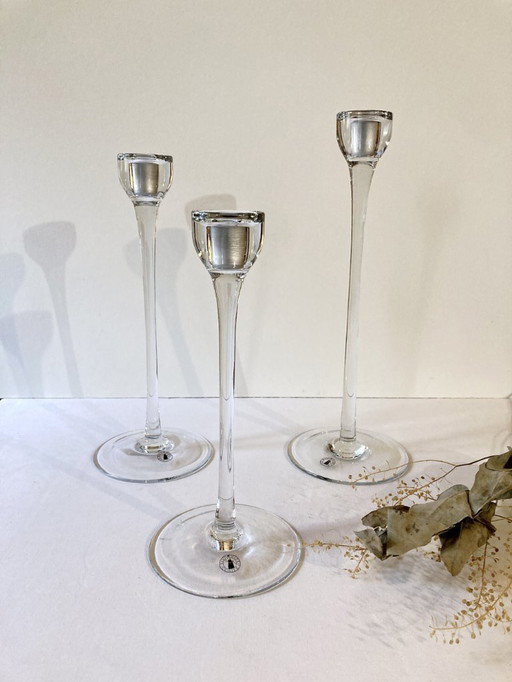 Trio di candelieri in vetro, Ikea, Blomster, 1999