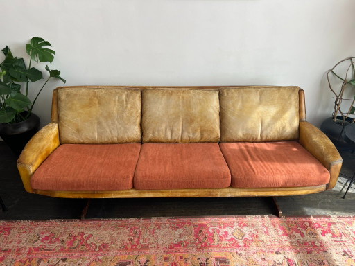 Sofá Mid-Century Fredrik A. Kayser Modelo 807 – 3 5 zitsbanken, Textile, Wood