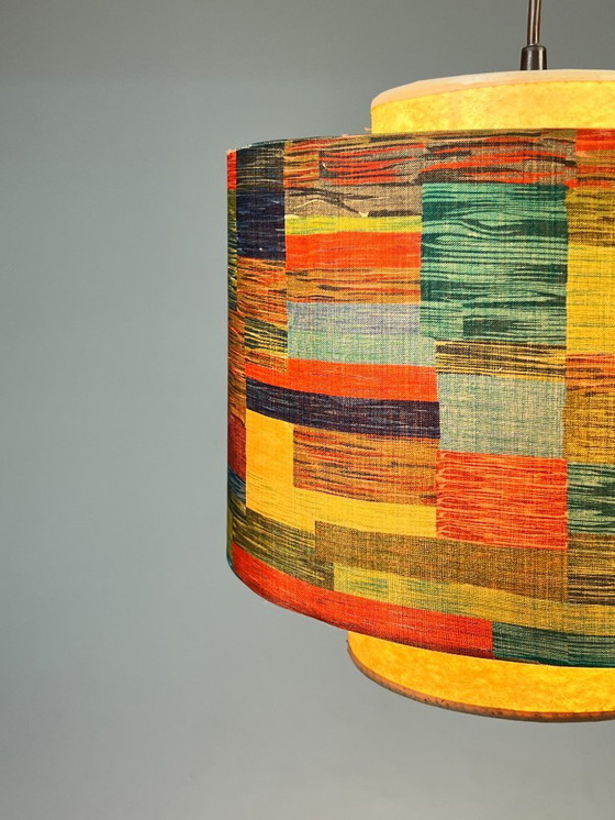 Image 1 of Vintage Hanglamp Met Gekleurde Kap, Duitsland 1970's