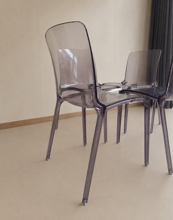 Image 1 of Ensemble de 4 chaises Casprini en plexiglas lilas, modèle Tiffany