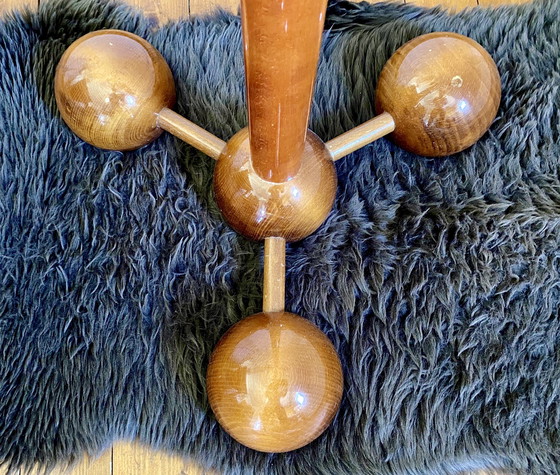 Image 1 of Atomic Wood Garderobenständer Garderobe Sputnik Postmoderne 60er 70er Space Age