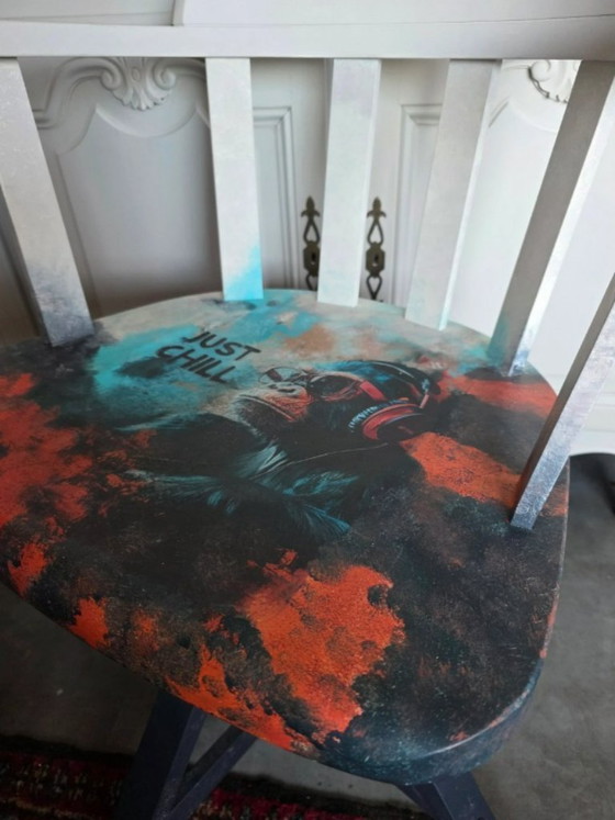 Image 1 of ** Urban Art Desk Chair – Hand-Painted – One of a Kind **