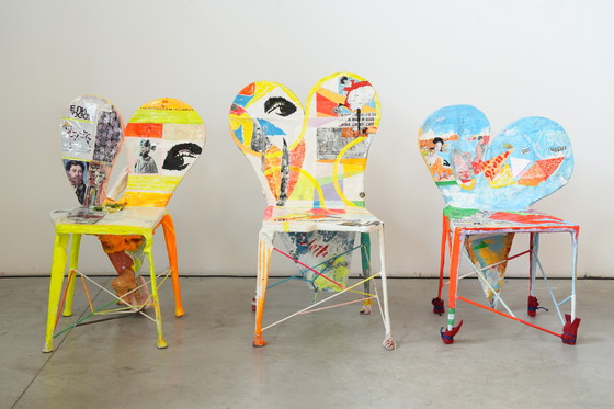 Image 1 of Set di 6 sedie Pop Art firmate da Guido Coletti (1995, firmate nel 2013)