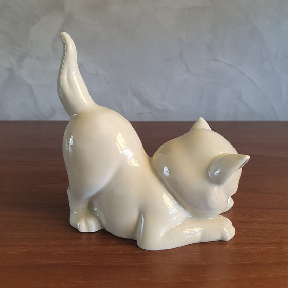 Image 1 of Vintage Miquel Requena Porcelain Cat from the 1980s