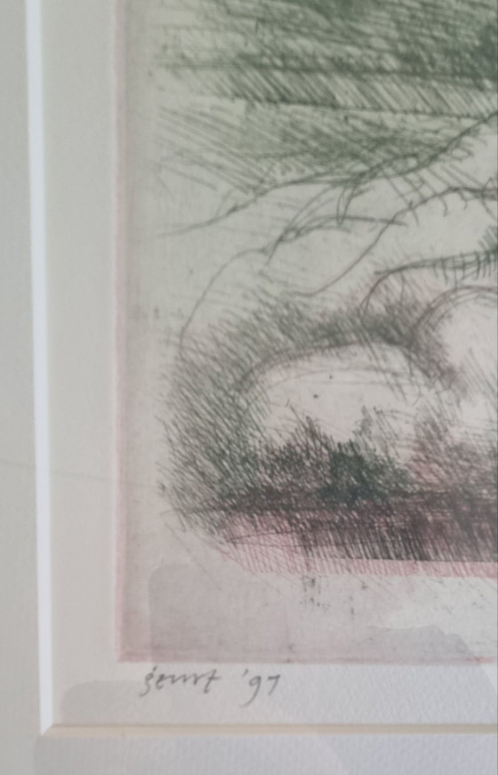 Geurt van Dijk "Job 38" Etching – Art, Glass, Paper (photo 3 of 6)
