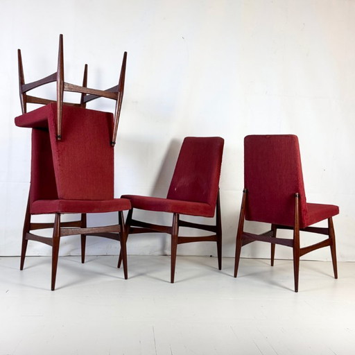 Set van 4 Deense Mid Century teakhouten eetkamerstoelen, 1960