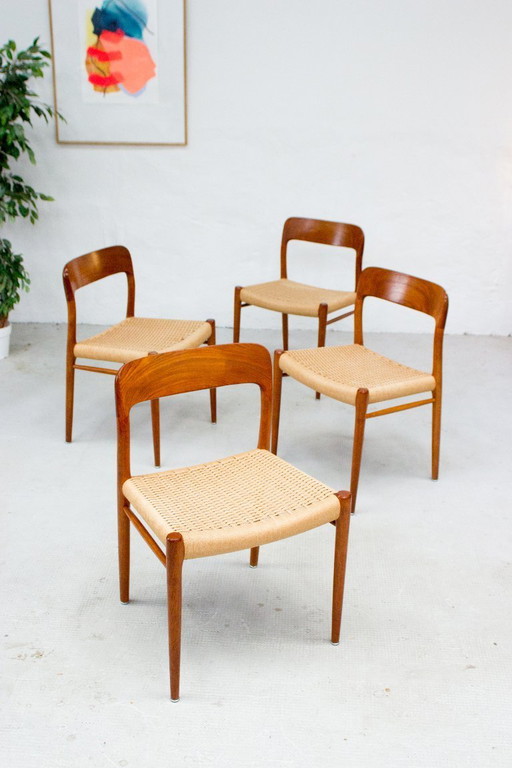 4 Niels O. Möller Modell 75 Papierkordel Vintage Teak Danish