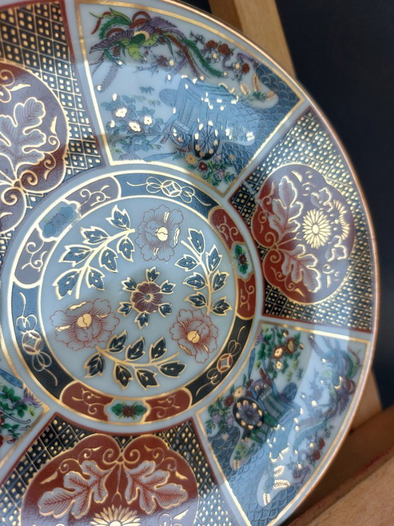 Image 1 of Vintage Hand-Painted Imari Wall Plates with Floral & Bird Motifs - Set of 2