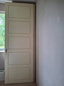 3 Portes Coulissantes Sur Mesure Blanc Chaud & Poignées en Bronze