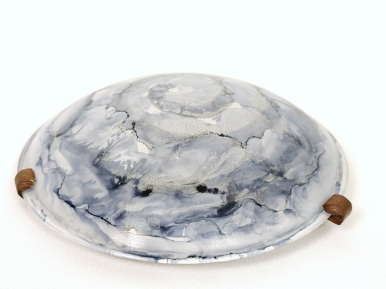 Image 1 of Vintage Glass Sconce / Glass Flush Mount Light / Mid Century Wall or Ceiling Lamp / Retro Round Sconce / Yugoslavia / 1970s