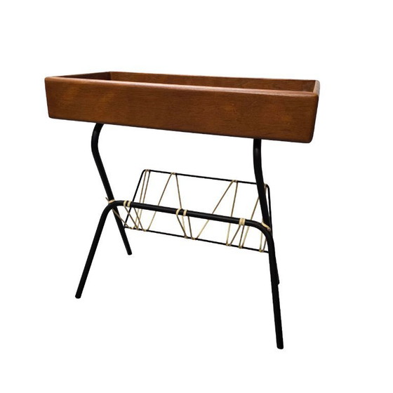 Image 1 of Table d'appoint vintage avec porte-revues