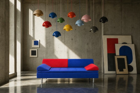 Vintage Mid-Century Danish Modern Memphis Design Sofa Diva Daybed by Gubi Olsen for GUBI, 1984 – Textile (photo 14 of 37)